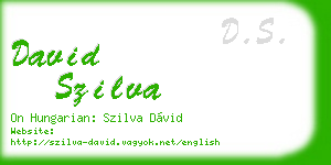david szilva business card